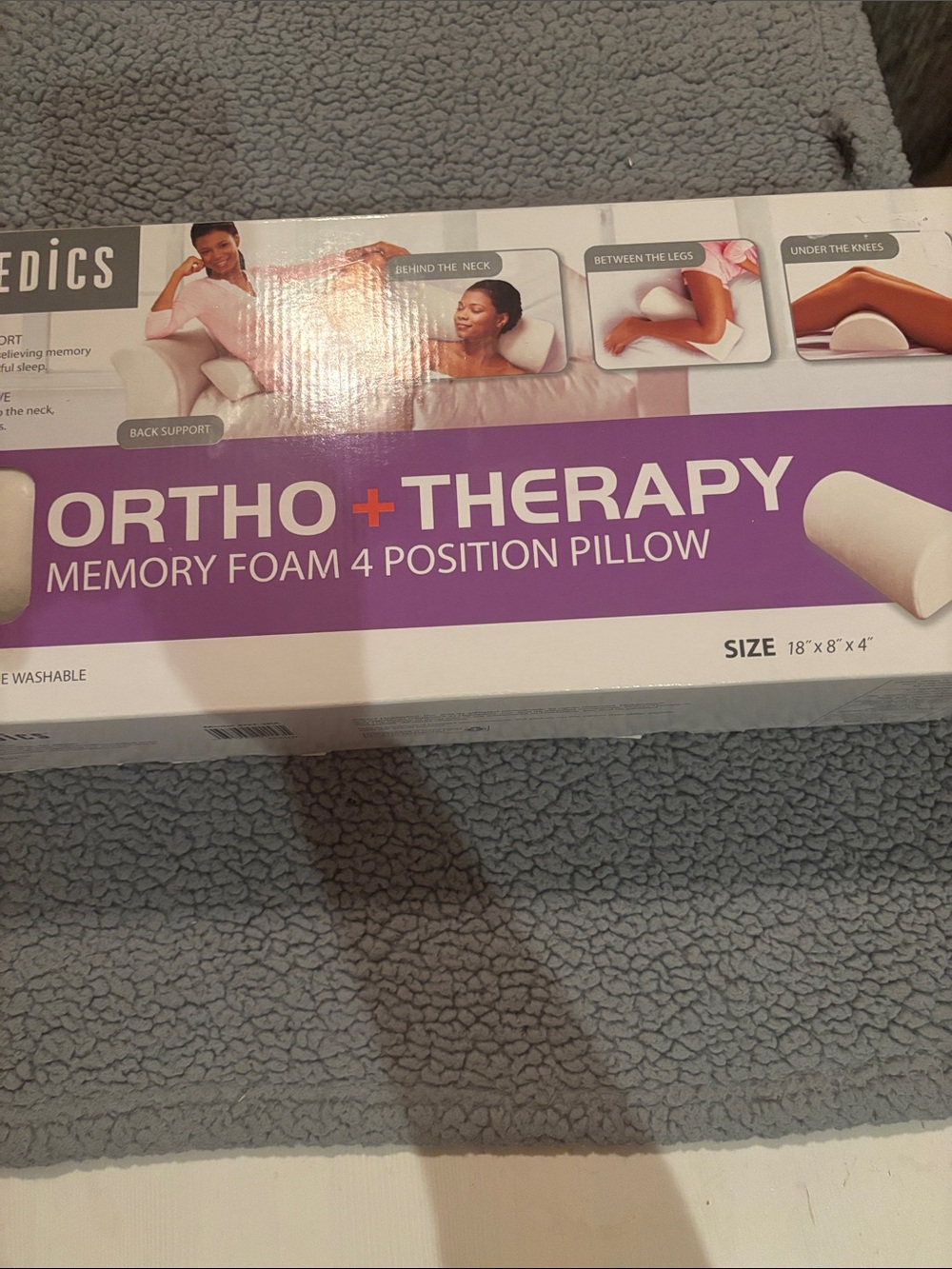 NWT Homedics Ortho + Therapy Memory Foam 4-Position Pillow - White